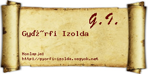 Győrfi Izolda névjegykártya